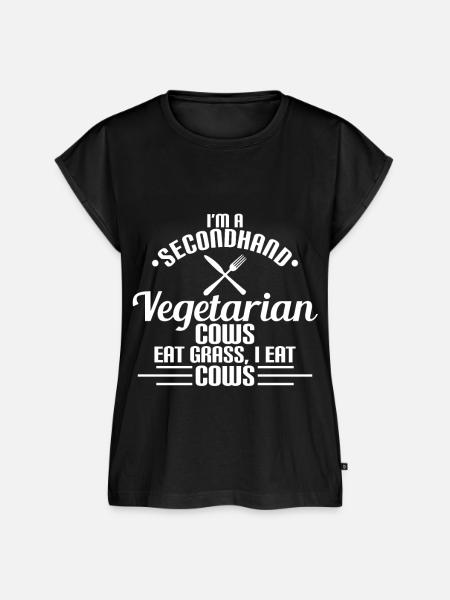 I'M A SECPMDJAMD VEGETARIAN - Frauen Premium Bio Top - Schwarz