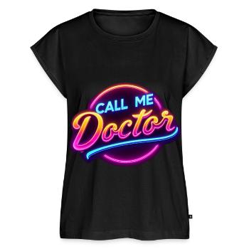 Appelez-moi Docteur 19 - Haut bio Premium Femme - noir - Devant - AI Model Female 172 light (172cm)