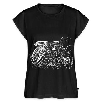 Kaninchen - Frauen Premium Bio Top - Schwarz - Vorne - AI Model Female 172 light (172cm)