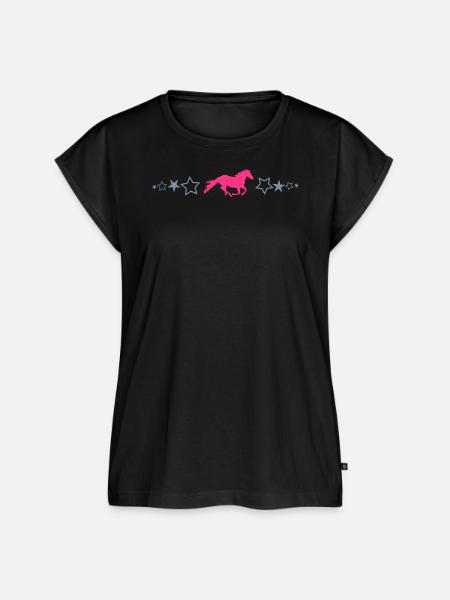 Stern Design mit Pferd - Frauen Premium Bio Top - Schwarz