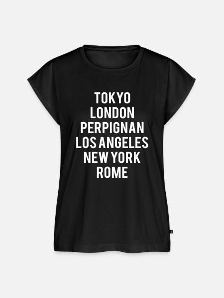 PERPIGNAN - Frauen Premium Bio Top - Schwarz