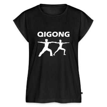 Qigong Qi Gong Mediation Kampfkunst - Frauen Premium Bio Top - Schwarz - Vorne - AI Model Female 172 light (172cm)