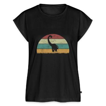 Diplodocus Dinosaure Enfants Dino Cadeau - Haut bio Premium Femme - noir - Devant - AI Model Female 172 light (172cm)
