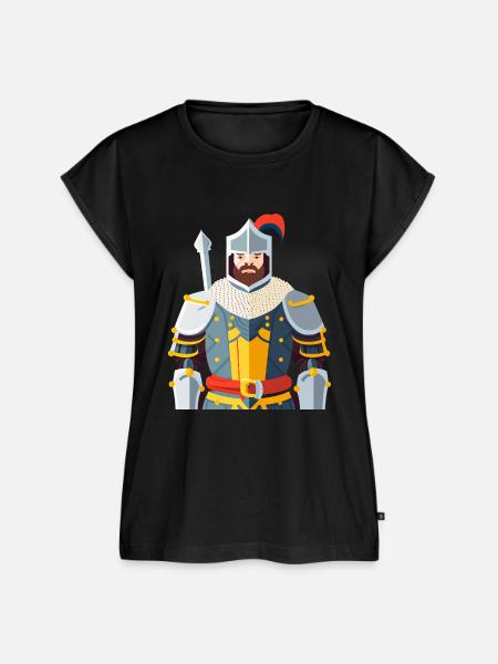 Ein mittelalterlicher Ritter in Rüstung - Frauen Premium Bio Top - Schwarz