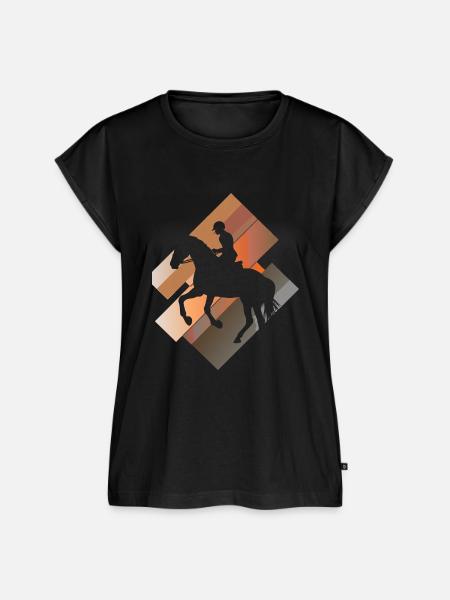 Pferde Wildpferd Ross - Frauen Premium Bio Top - Schwarz