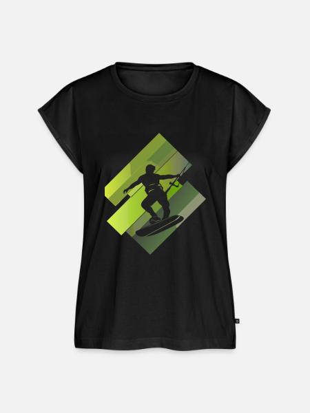 Wakeboarding Wakeboard - Frauen Premium Bio Top - Schwarz