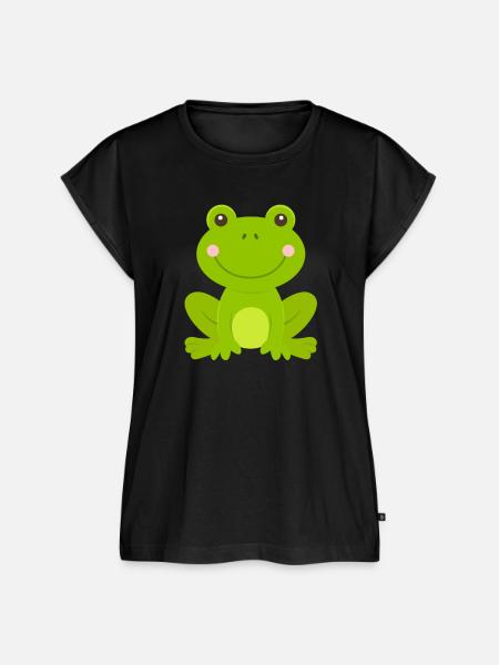 Frosch - Frauen Premium Bio Top - Schwarz