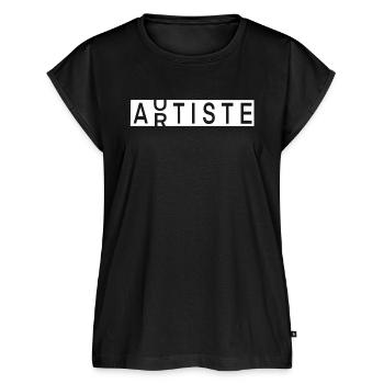 Artiste / Autiste - Haut bio Premium Femme - noir - Devant - AI Model Female 172 light (172cm)