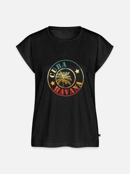 cuba habana retro circle - Frauen Premium Bio Top - Schwarz