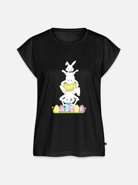 Happy eastern - Frauen Premium Bio Top - Schwarz