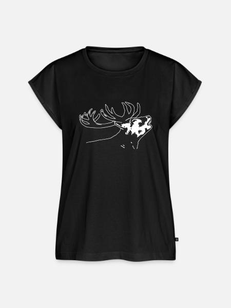 Hirschkopf - Hirsch - Rotwild - Frauen Premium Bio Top - Schwarz