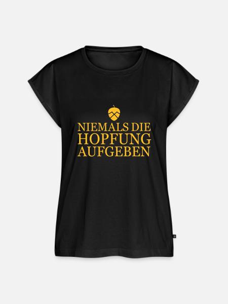 Nie die Hopfung aufgeben - Frauen Premium Bio Top - Schwarz