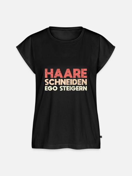 Haare Schneiden, Ego Steigern - Frauen Premium Bio Top - Schwarz