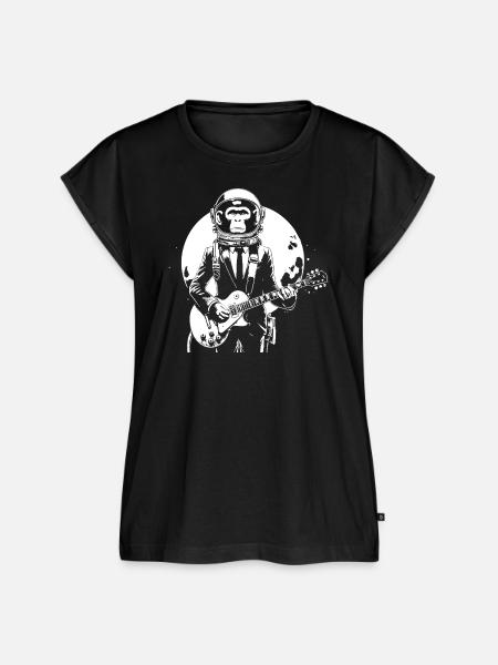 Lustiger Astronaut Affe - Frauen Premium Bio Top - Schwarz