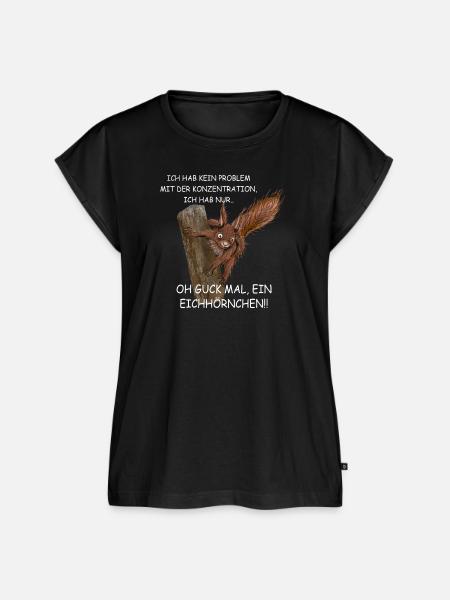 Eichhörnchen squirrel Design ADHS - Frauen Premium Bio Top - Schwarz