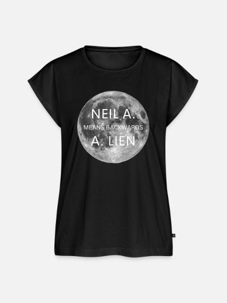 Neil Armstrong means backwards Alien - Frauen Premium Bio Top - Schwarz