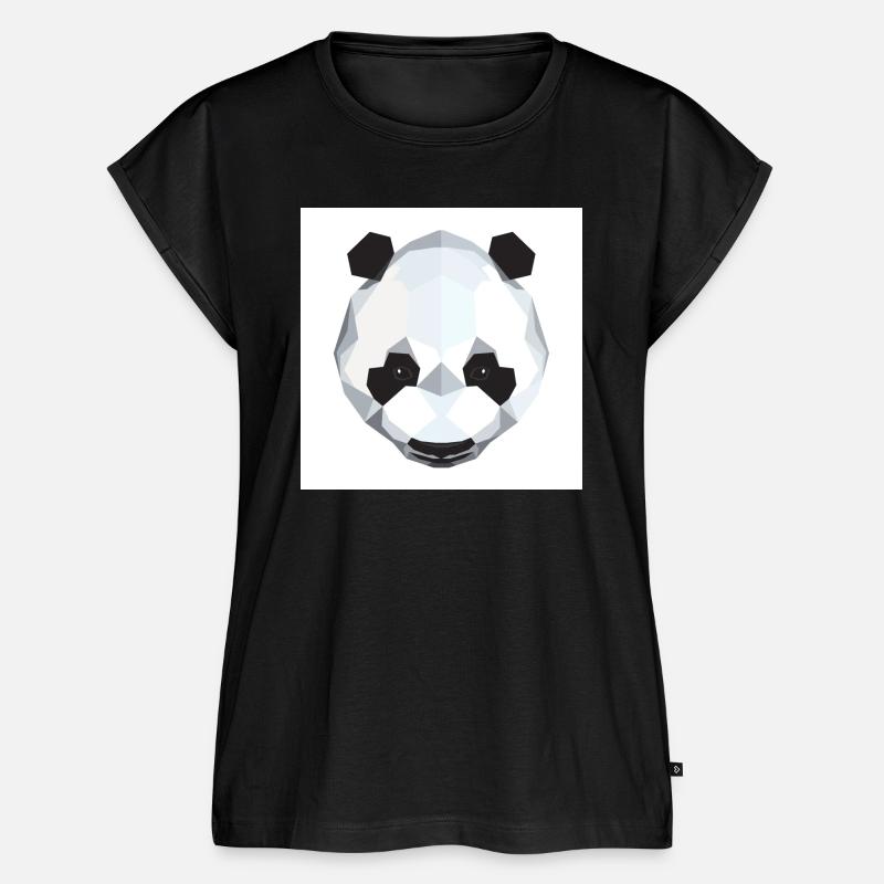 Conception de polygone de panda - Haut bio Premium Femme - noir