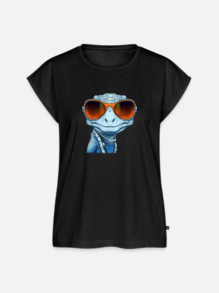 Cool Gecko - Frauen Premium Bio Top - Schwarz