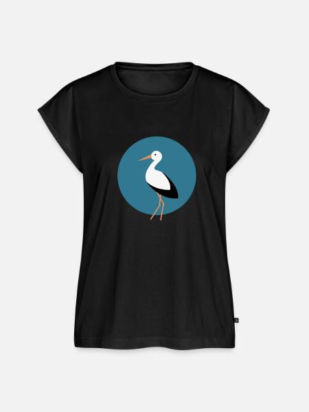 Storch blau - Frauen Premium Bio Top - Schwarz