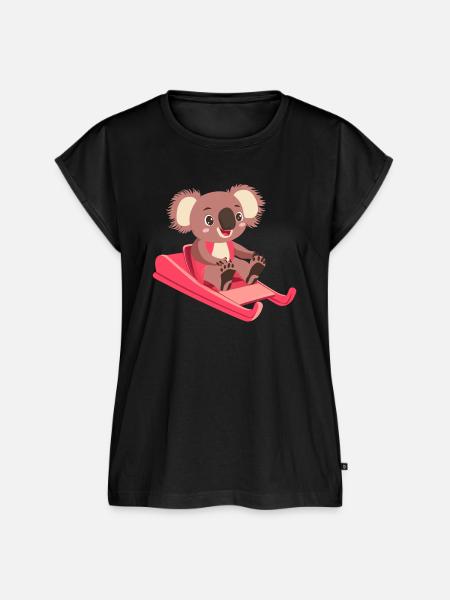 koala schlitten - Frauen Premium Bio Top - Schwarz