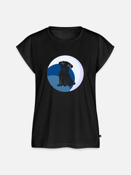 Mops Fellpflege Fell - Frauen Premium Bio Top - Schwarz