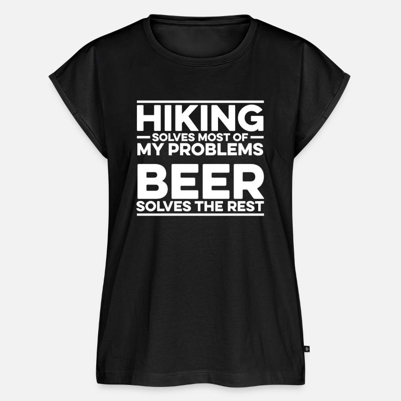 Hiking Solves Most Of My Problems Beer Solves The - Frauen Premium Bio Top - Schwarz