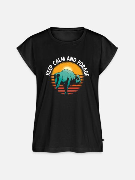 Bison Retro Stiere Büffellove Spruch - Frauen Premium Bio Top - Schwarz