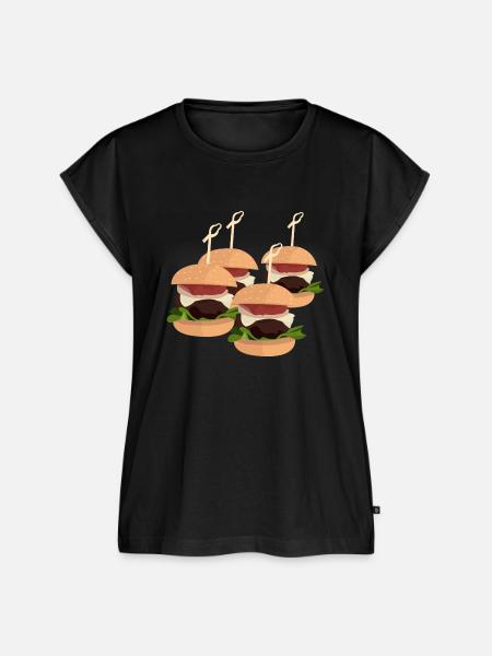 Burger - Frauen Premium Bio Top - Schwarz
