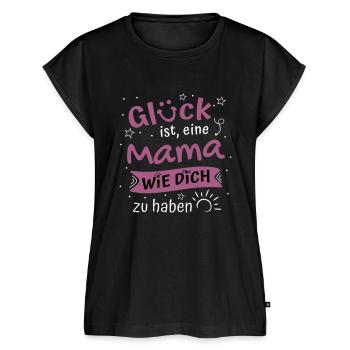 Glück Ist Eine Mama Wie Dich Zu Haben Mama Spruch - Frauen Premium Bio Top - Schwarz - Vorne - AI Model Female 172 light (172cm)