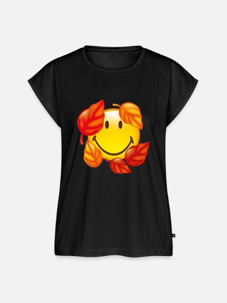 Smiley Autumn - Frauen Premium Bio Top - Schwarz