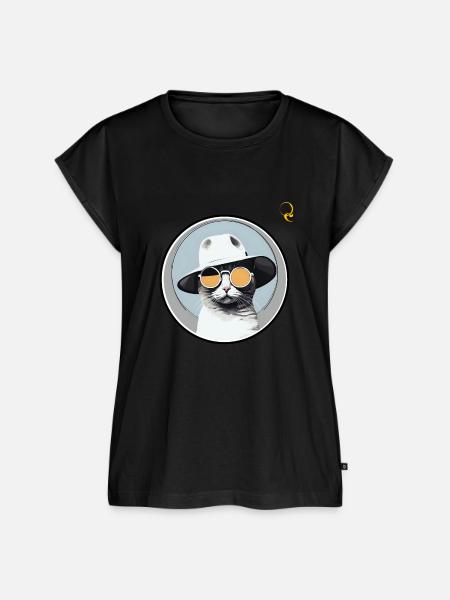 STILVOLLE KATZE - Frauen Premium Bio Top - Schwarz
