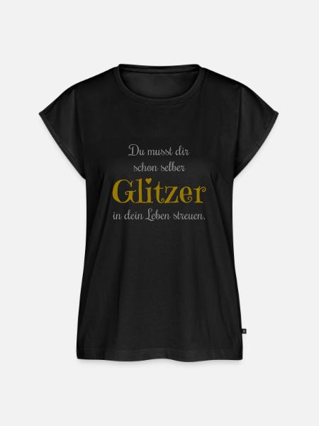 glitzer - Frauen Premium Bio Top - Schwarz