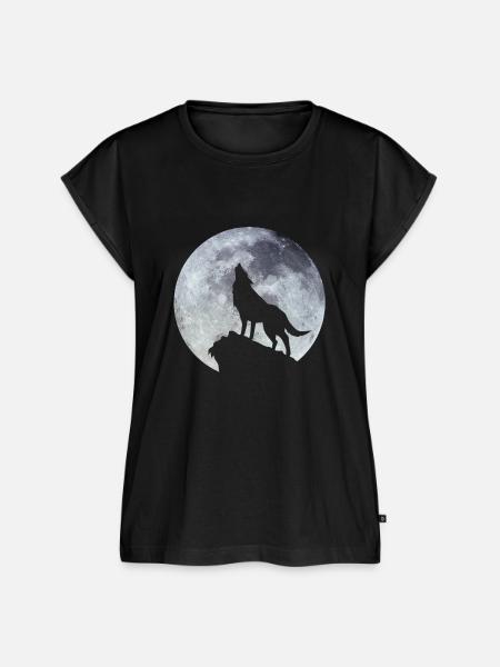 wolf - Frauen Premium Bio Top - Schwarz
