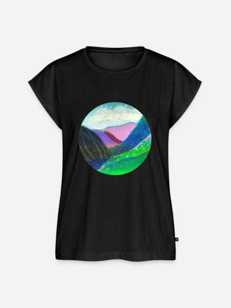 bunte berge - Frauen Premium Bio Top - Schwarz