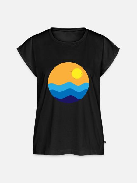 MEER UND SONNE - Frauen Premium Bio Top - Schwarz