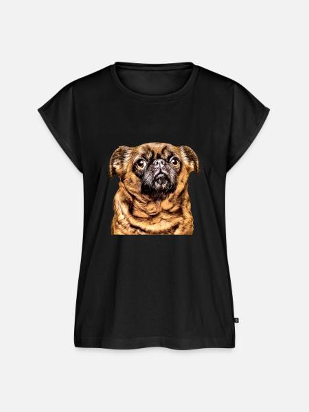 Brüssel Griffon 2 - Frauen Premium Bio Top - Schwarz