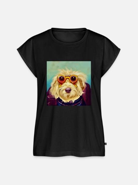 Happy Dog - Frauen Premium Bio Top - Schwarz
