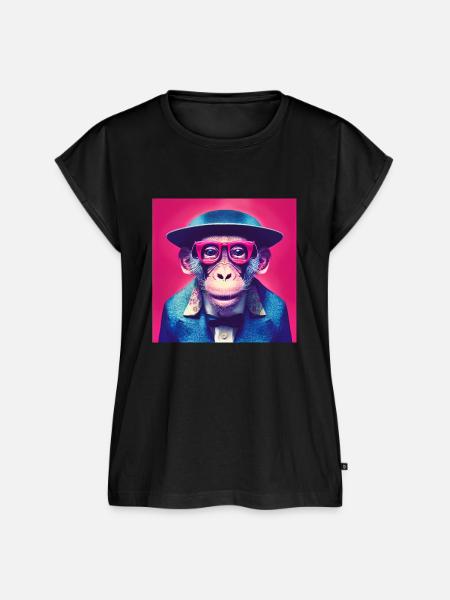 Cooler Affe - Frauen Premium Bio Top - Schwarz