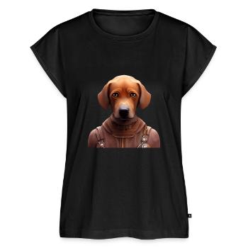 Rhodesian Ridgeback Hund - Rhodesian Ridgeback - Frauen Premium Bio Top - Schwarz - Vorne - AI Model Female 172 light (172cm)