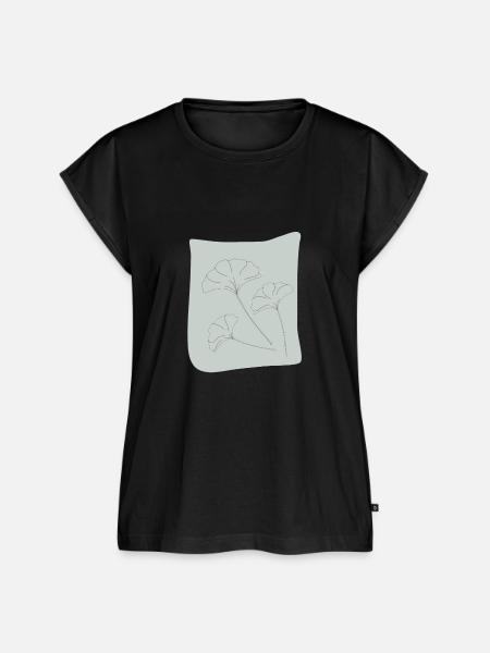 GINKO LINEART - Frauen Premium Bio Top - Schwarz