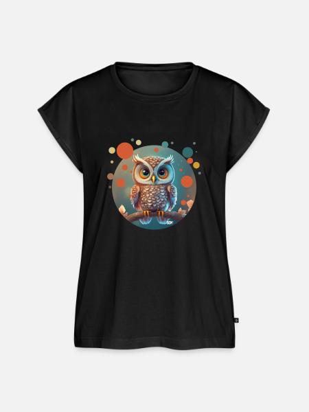 Niedliche Eule - Frauen Premium Bio Top - Schwarz
