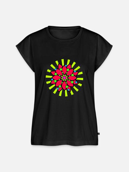 psyflower - Frauen Premium Bio Top - Schwarz