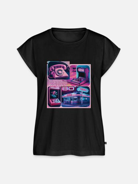 Retro-Vibe - Frauen Premium Bio Top - Schwarz