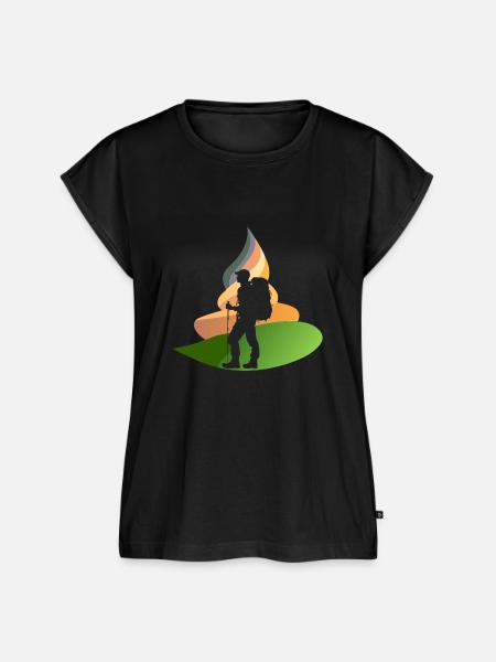 Wanderung Wandern - Frauen Premium Bio Top - Schwarz