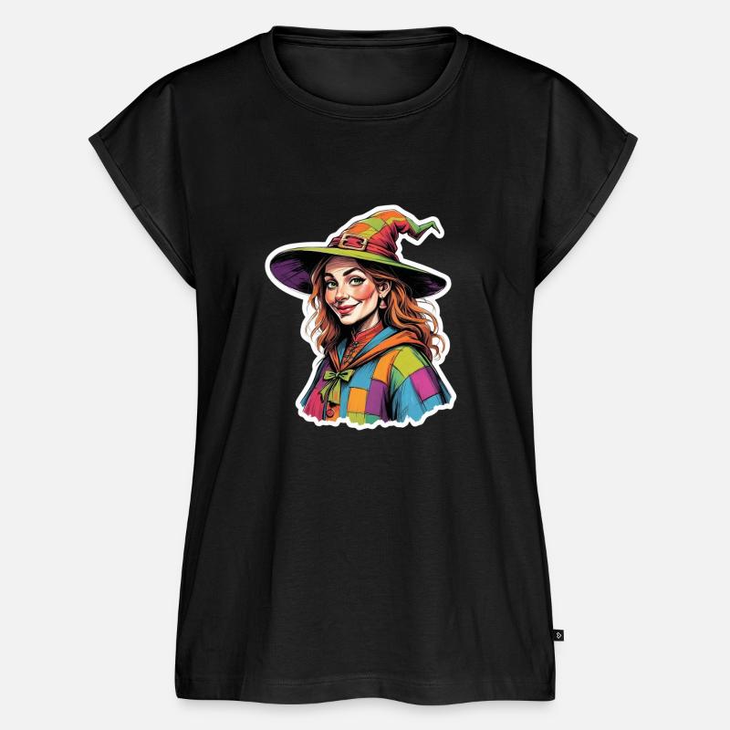 Hübsche Patchwork-Hexe - Frauen Premium Bio Top - Schwarz