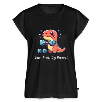 T Rex sport - Frauen Premium Bio Top - Schwarz - Vorne - AI Model Female 172 light (172cm)