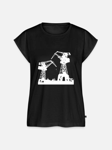 Konstruktion von Industriekranen - Frauen Premium Bio Top - Schwarz