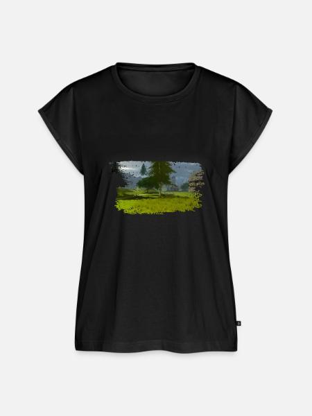 digitale Kunst Landschaft 1 - Frauen Premium Bio Top - Schwarz