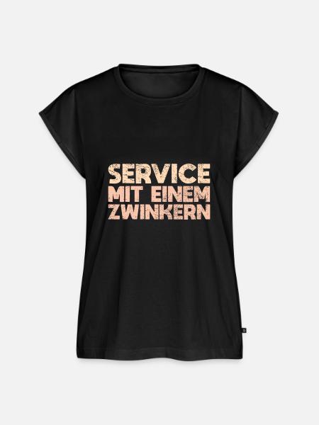 Service Mit Einem Zwinkern - Frauen Premium Bio Top - Schwarz