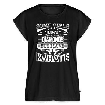 Karate Ich liebe Karate - Frauen Premium Bio Top - Schwarz - Vorne - AI Model Female 172 light (172cm)
